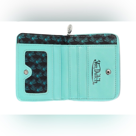 Von Dutch | Classic Style Vegan Leather Wallet in Turquoise - Picture 4 of 8